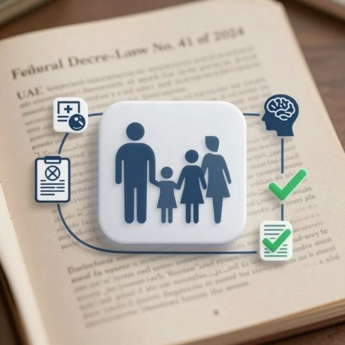 Conceptual graphic showing how UAE early marriage applications are assessed through multidisciplinary reports—medical, psychological, and financial—as mandated by the specialized committee.
